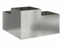 Maceta para Jardín | Jardinera | Macetero 100 x 100 x 48 cm Acero galvanizado Plateado Hot