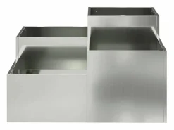 Maceta para Jardín | Jardinera | Macetero 100 x 100 x 48 cm Acero galvanizado Plateado Hot