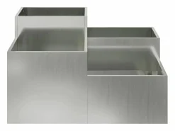 Maceta para Jardín | Jardinera | Macetero 100 x 100 x 48 cm Acero galvanizado Plateado Hot