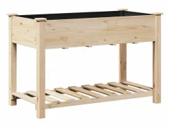 Maceta para Jardín | Jardinera | Macetero con estante 115 x 59 x 76.5 cm Beige New