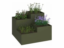 Maceta para Jardín | Jardinera | Macetero oliva 100 x 100 x 60 cm Acero Verde New