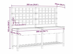 Jardinera|Maceta para Jardín | Jardinera | Macetero con estante 203.5 x 54 x 152.5 cm