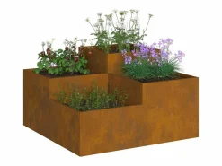 Maceta para Jardín | Jardinera | Macetero Oxidado 80 x 80 x 48 cm Acero oxidado^