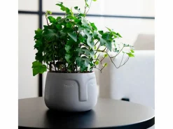 Macetero MOA Vinthera diseño de cara ø12,5x10,5 cm Gris Outlet