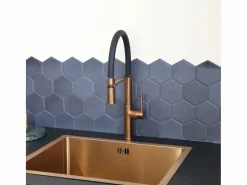 Magneto Mezclador de fregadero con rociador móvil en cobre cepillado^Essebagno Hot
