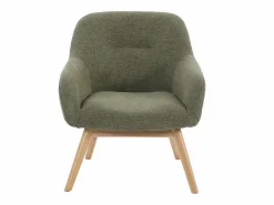 Moloo MALMO-Sillón de madera natural y tela Trendy Sauge Verde Discount