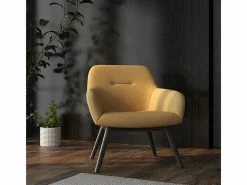 MALMO-Sillón de madera negra y tela Trendy Safran^Moloo Clearance