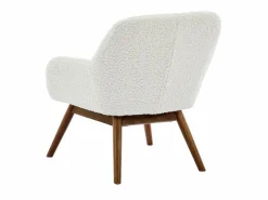 MALMO-Sillón de madera patinada nogal y tejido rizado Ecru^Moloo Sale