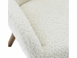 MALMO-Sillón de madera patinada nogal y tejido rizado Ecru^Moloo Sale