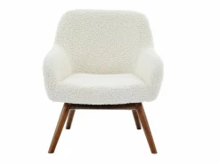 MALMO-Sillón de madera patinada nogal y tejido rizado Ecru^Moloo Sale