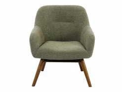 Moloo Sillón Escandinavo|MALMO-Sillón de madera patinada nogal y tejido Trendy Sauge