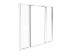 Mampara corredera de cristal RAVENA en cristal templado y aluminio con recubrimiento de polvo , 120x105 cm^Vente-unique Hot