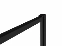Shower & Design Mampara corredera para bañera de metal negro mate estilo industrial, 120x140 cm, WAIMEA Transparente / Negro Discount
