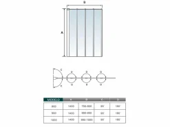 Mampara de bañera 4 hojas plegables vidrio templado 4mm perfil gris mate (890-900)x1400mm^Aica Sale