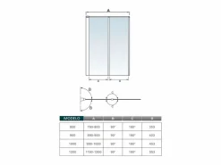 Aica Mampara de bañera 2 hojas plegables-vidrio templado 4mm perfil gris mate-(890-900)x1400mm Transparente Best