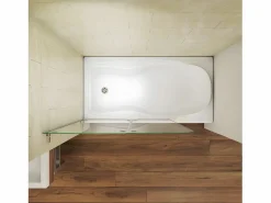 Aica Mampara De Bañera|Mampara de bañera abatible giratoria bisagra 2 hojas cristal templado 5 mm 1200x1400mm