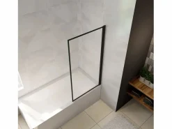 Mampara de Bañera borde de serigrafía negra Cristal Templado 4mm Tamaño:(680-700)x1400mm-^Aica Clearance