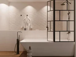 Shower & Design Mampara de bañera con panel pivotante - mate - Estilo industrial - 120 x 140 cm - OBELINI Negro Sale