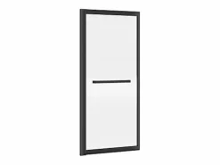 Shower & Design Mampara De Bañera|Mampara de bañera corredera negro mate con toallero - 100x140 cm - WAIMEA