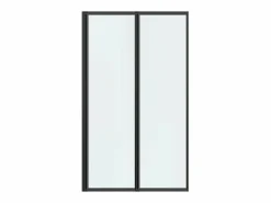Shower & Design Mampara De Bañera|Mampara de bañera plegable de metal mate estilo taller - 80 x 140 cm - DISTRITO