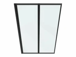 Shower & Design Mampara De Bañera|Mampara de bañera plegable de metal mate estilo taller - 80 x 140 cm - DISTRITO