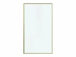 Shower & Design Mampara De Bañera|Mampara de baño estilo Art Déco en oro mate, 80 x 140 cm, cristal templado, BRADENTON