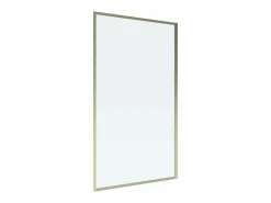 Shower & Design Mampara De Bañera|Mampara de baño estilo Art Déco en oro mate, 80 x 140 cm, cristal templado, BRADENTON