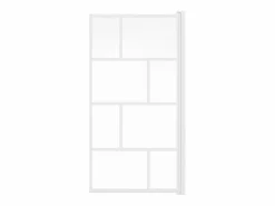 Shower & Design Mampara de baño pivotante de cristal y metal, mate, An. 70 x Al. 140 cm, RIVANON Blanco