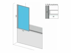 Mampara De Baño Lagos 70 Black^Rea