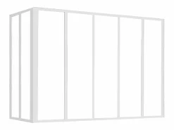 Mampara de cristal esquinera tipo taller BAYVIEW en aluminio con recubrimiento en polvo, 150 x 60 x 130 cm, color^Vente-unique Discount