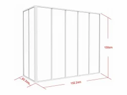 Mampara de cristal esquinera tipo taller BAYVIEW en aluminio con recubrimiento en polvo, 150 x 60 x 130 cm, color^Vente-unique Discount