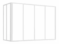 Vente-unique Cristalera Interior|Mampara de cristal esquinera tipo taller BAYVIEW en aluminio con recubrimiento en polvo, 120 x 60 x 105 cm, color