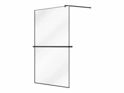 Shower & Design Mampara de ducha - Toallero y estante - 140x200 cm - - BONPERO Negro Outlet