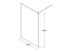 Mampara de ducha a ras de suelo, 120 x 200 x 92 cm, oro, cristal, AMBERI^Shower & Design New