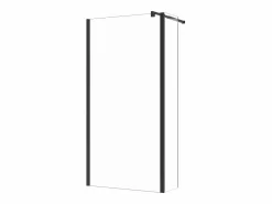 Shower & Design Mampara de ducha con panel pivotante - mate - Vidrio 6 mm - 100x200 cm - DAREN Negro New
