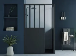 Shower & Design Mampara De Ducha|Mampara de ducha con puerta corredera mate - 120 x 80 x 195 cm - URBANIK