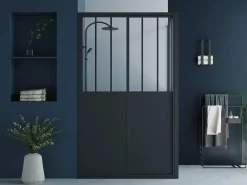Shower & Design Mampara De Ducha|Mampara de ducha con puerta corredera mate - 120 x 80 x 195 cm - URBANIK