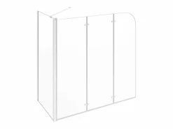 Mampara De Bañera|Mampara de ducha de vidrio templado transparente 120x69x130 cm ES997426