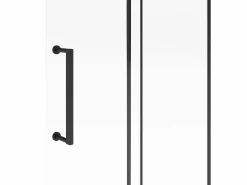 Shower & Design Mampara de ducha estilo industrial en mate, 140 x 200 cm, cristal templado YOREM Negro Clearance