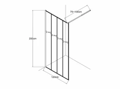 Mampara de ducha estilo italiano ATALIA industrial 120x200^Shower & Design Hot