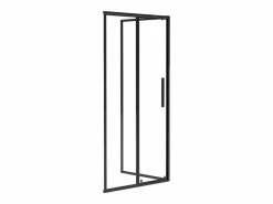 Mampara de ducha fija con puerta corredera mate, 140 x 80 x 195 cm, TORONI^Shower & Design Hot