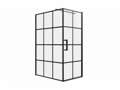 Shower & Design Mampara De Ducha|Mampara de ducha fija con puerta pivotante serigrafiada mate, 120 x 190 cm, CAPARICA