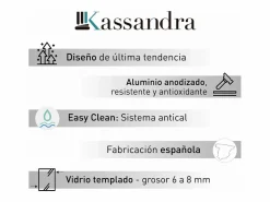 KASSANDRA Mampara de ducha frontal 2 Fijos + 2 Puertas Correderas 158-160.6 cm DELTA 2 Dorado Transparente