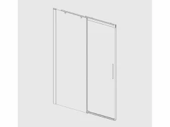 KASSANDRA Mampara de ducha frontal + Puerta Corredera 100 cm LUNA con Cristal serigrafiado Transparente Discount