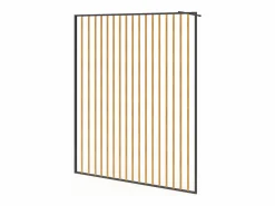 Shower & Design Mampara de ducha italiana de aluminio - Efecto madera - 140 x 200 cm - TOPEKA Negro / Color natural claro Discount