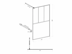 Shower & Design Mampara De Ducha|Mampara de ducha italiana mate estilo atelier, 120 x 200 cm, URBANIK