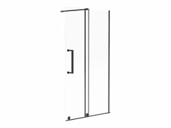 Shower & Design Mampara de ducha italiana mate estilo industrial, 120 x 200 cm, cristal templado YOREM Negro New