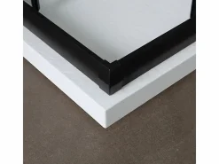 Mampara de ducha rectangular "Cielo" de cristal transparente con perfil negro mate cm 80x120 190h^ Best