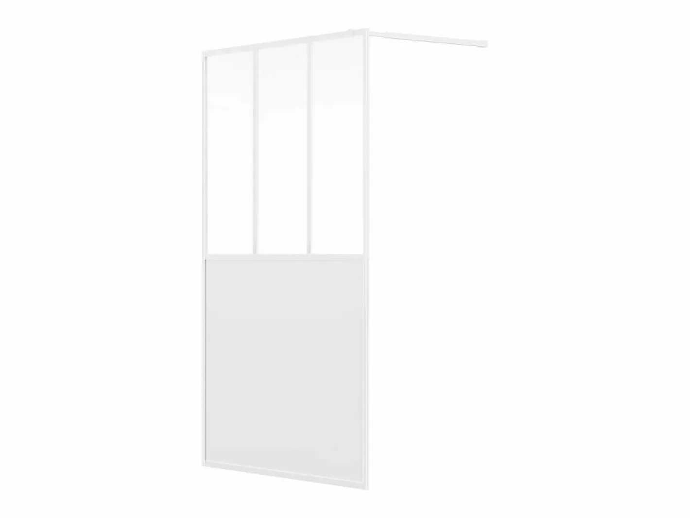 Shower & Design Mampara De Ducha|Mampara de ducha tipo walk-in mate estilo taller, 140 x 200 cm, URBANIK