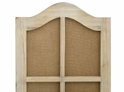 Mampara divisoria 6 paneles Marrón 214x165 cm Tela^ Outlet